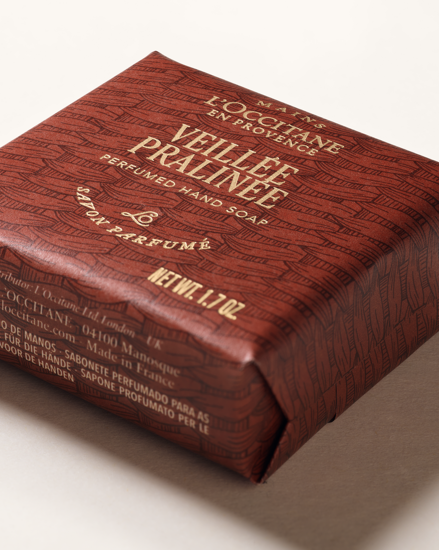 Affichage de l&rsquo;image 2/2 du produit Savon Parfum&eacute; Mains Veill&eacute;e Pralin&eacute;e, , RECT