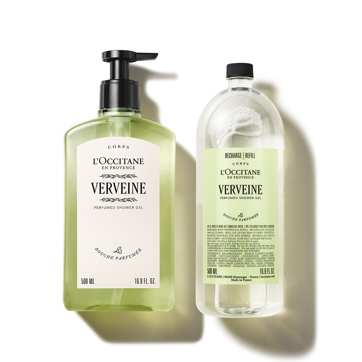 Duo Verveine Douche gel 500ml en Refill - 1000 - L'Occitane en Provence