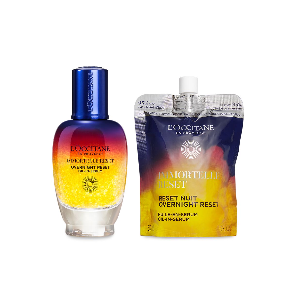 Duo Immortelle Reset Nacht Olie-in-Serum 50ml en Refill - 100 - L'Occitane en Provence