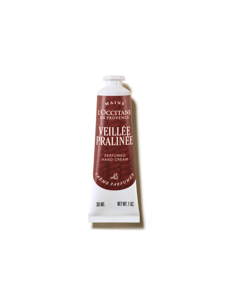 Cr&egrave;me Mains Veill&eacute;e Pralin&eacute;e 30 ml | L&rsquo;Occitane en Provence
