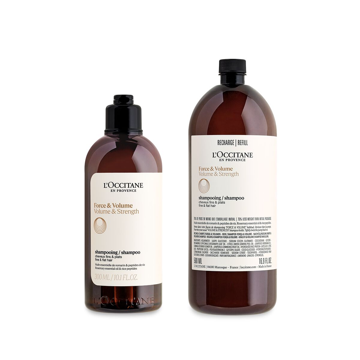 Duo Kracht & Volume Shampoo 300ml en Refill - 800 - L'Occitane en Provence