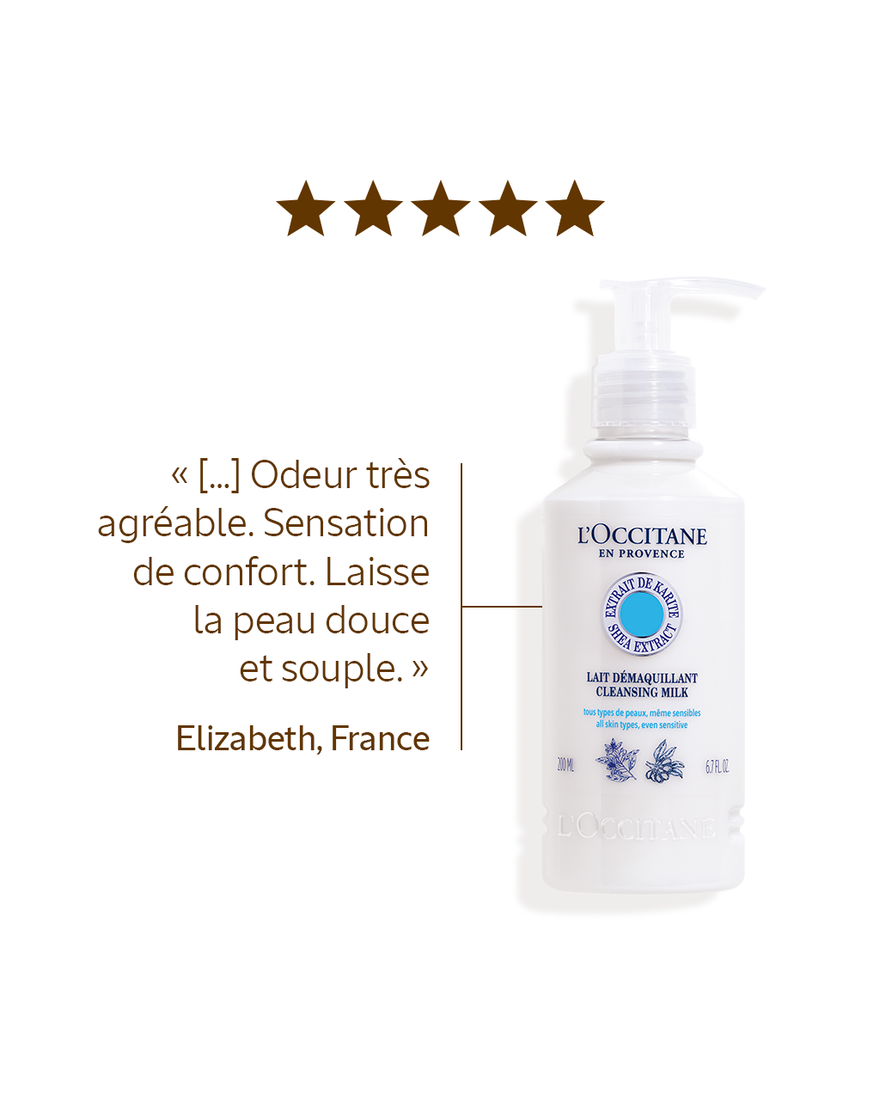 Affichage de l&rsquo;image 4/7 du produit Lait D&eacute;maquillant Visage &agrave; l'extrait de karit&eacute; 200ml, , RECT